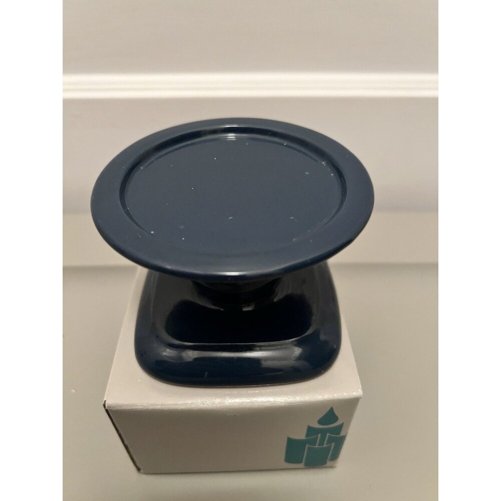 Partylite 3” Navy Pedestal Candle Holder P0232 Retired - Picture 2 of 6